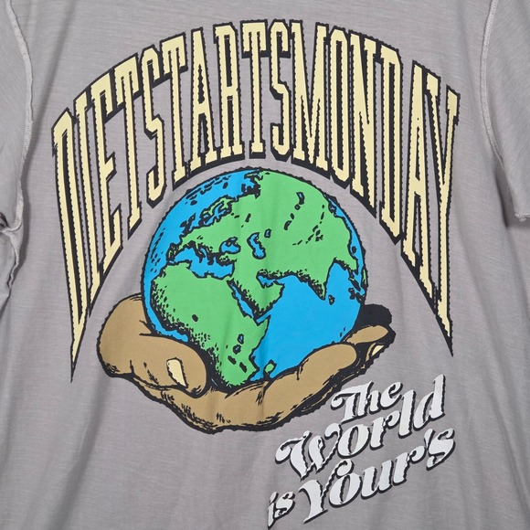 Diet Starts Monday Other - Diet Starts Monday Mens XL T-Shirt The World Is Yours Earth Graphic Short Sleeve